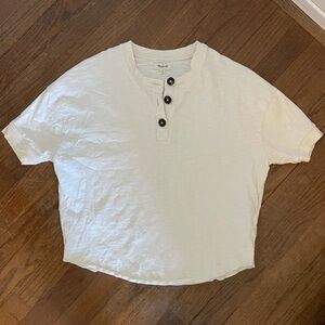 Madewell White Henley Shirt Size XS